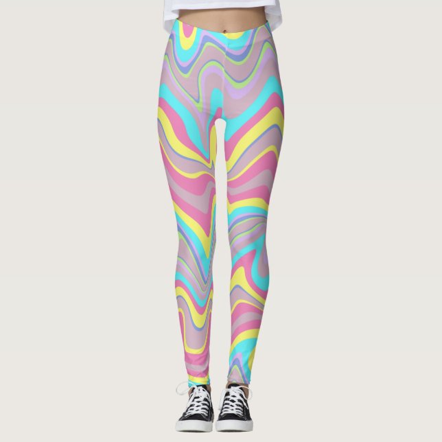 Pastellflüssigkeitswellen Leggings (Vorderseite)