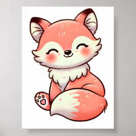 Pastellfoxdesign, weiche Fox Art Poster