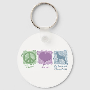 Pastellfrieden, Liebe und DobermannPinschers Schlüsselanhänger