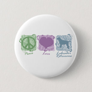 Pastellfrieden, Liebe und Labrador-Retriever Button