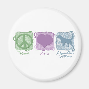 Pastellfrieden, Liebe und Llewellin Setzer Magnet