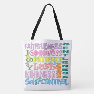 Pastellfrucht des Heiligen Geistes Christliche Tra Tasche