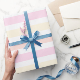 Pastellgelb-pfirsichfarbene Streifen Umschlagpapie Geschenkpapier