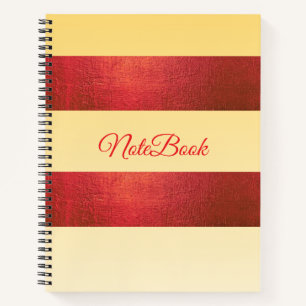 Pastellgelb-Rot-Gold-Signatur-Notizbuch Notizbuch