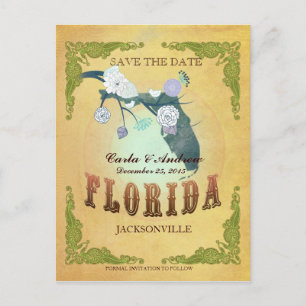 Pastellgelb Save the Date - Karte mit hübschen Vög