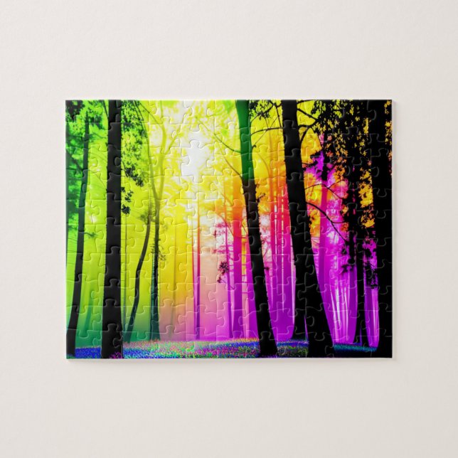 Pastellgelb und rosa verzauberter Wald (Horizontal)