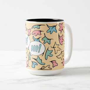 Pastellgelbe Blätter Zweifarbige Tasse