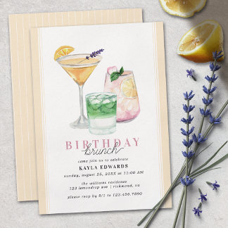 Pastellgelbe Cocktails | Niedlicher Spaß zum Gebur Einladung