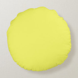 Pastellgelbe einfarbige Farbe Rundes Kissen