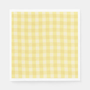 Pastellgelbe Gingham-Karo-Druck Serviette