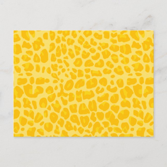 Pastellgelbe leopard-Druckmuster Postkarte (Vorderseite)