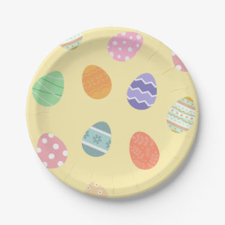 Pastellgelbe Osterfeier Die Ostereier Pappteller
