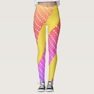 Pastellgelbe rosa Leggings lang