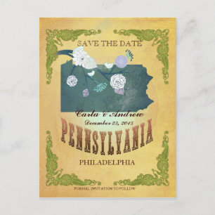 Pastellgelbe Save the Date-Karte mit hübschen Vöge Ankündigungspostkarte