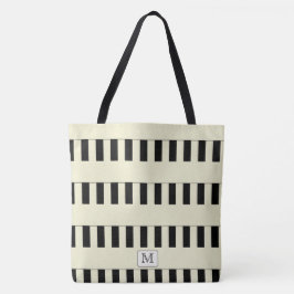 Pastellgelbe Streifen auf beliebig farbigen, benut Tasche