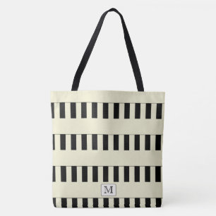 Pastellgelbe Streifen auf beliebig farbigen, benut Tasche
