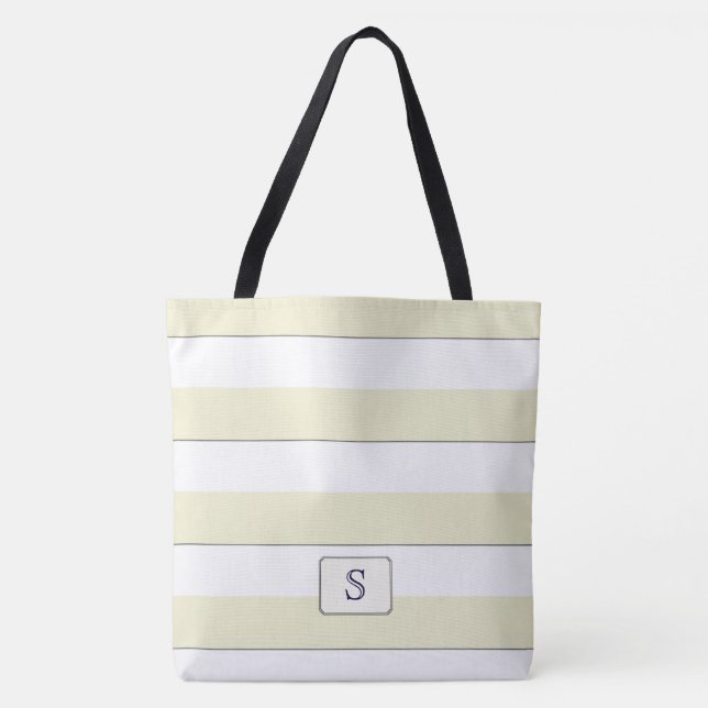 Pastellgelbe Streifen auf farbigen, benutzerdefini Tasche (Vorderseite)