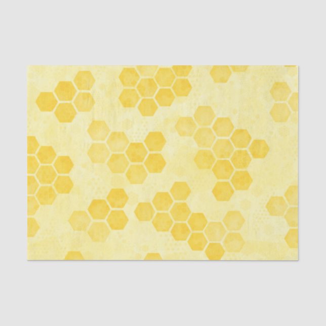 Pastellgelbe Wabenmuster Seidenpapier (Vorderseite)