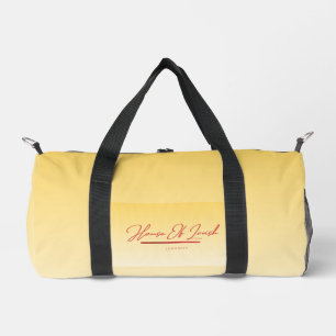 Pastellgelbes Gold-Signatur-Haus der Üppigkeit Duffle Bag