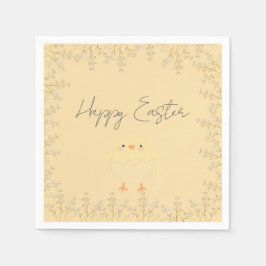 Pastellgelbes Osterpapier Napkins - Personalisiert Serviette