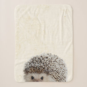 Pastellgelbes Peekaboo-Igel-Minimalist-Kinderzimme Sherpadecke