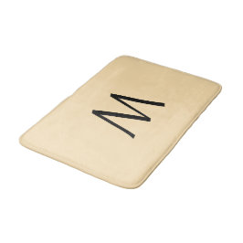 Pastellgelbes Pfirsichmonogramm Badematte