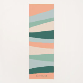 Pastellgeometrische Streifen Schwarz-Grün Yogamatte