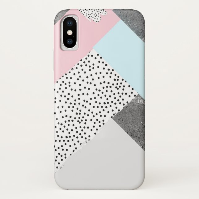PastellGeomtric Marmor punktierter Entwurf Case-Mate iPhone Hülle (Rückseite)