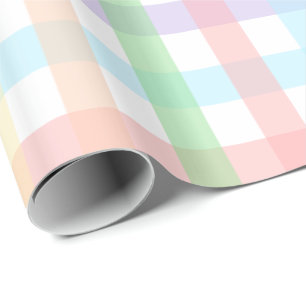 Pastellgingham-Streifen Geschenkpapier