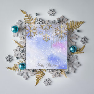 Pastellgold-Schneeflocken-Winterfeiertag Notizblock