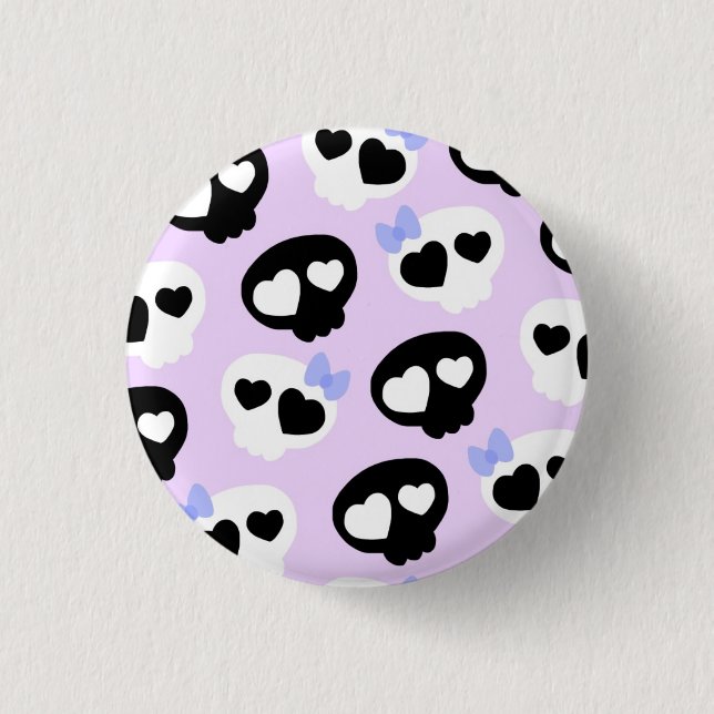 PastellGoth Schädel Button (Vorderseite)