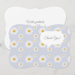 Pastellgrau-Daisy-Muster-Nachricht Dankeskarte
