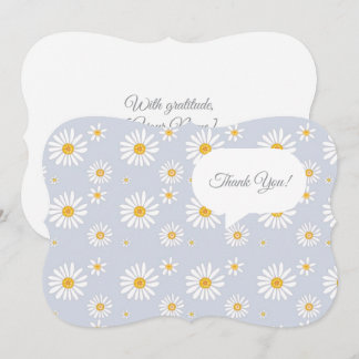 Pastellgrau-Daisy-Muster-Nachricht Dankeskarte