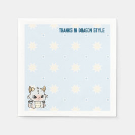 Pastellgraublauer Babydrache Serviette