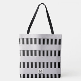 Pastellgraue Streifen auf beliebigem farbigen Mono Tasche