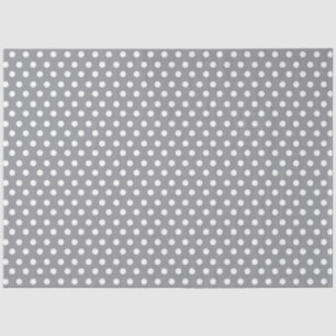 Pastellgrauer Hintergrund mit weißen Polka-Punkten Seidenpapier