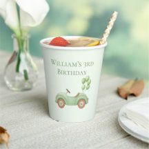 Pastellgrün Auto & Ballon Papier Cups