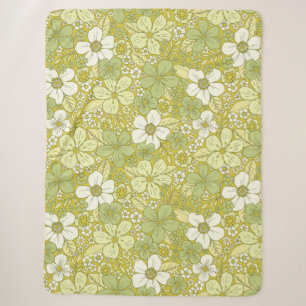 Pastellgrün-gelbe Blume Sherpadecke