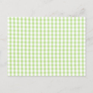 Pastellgrün Gingham-Muster Postkarte