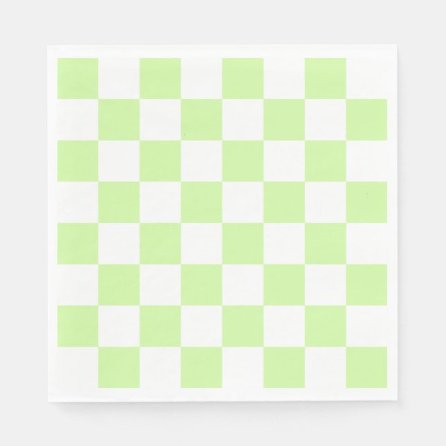 Pastellgrün kariert Gingham-Muster Serviette (Vorderseite)