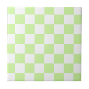 Pastellgrün kariertes Gingham-Muster Fliese