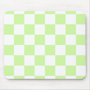 Pastellgrün kariertes Gingham-Muster Mousepad
