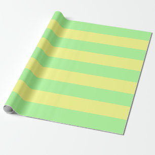 Pastellgrün und gelb Markisen Streifen Geschenkpapier