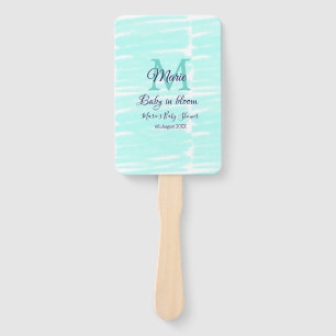 Pastellgrüne Baby-in-Blüte-Monogramm-Baby-Shower-E Fächer