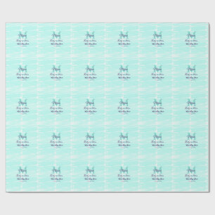 Pastellgrüne Baby-in-Blüten-Monogramm-Baby-Shower- Geschenkpapier