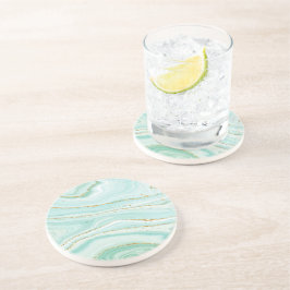Pastellgrüner Marmorboden Getränkeuntersetzer