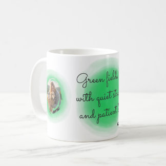 Pastellgrüner Wasserfarben-Golden-Retriever-Einzel Kaffeetasse