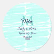 Pastellgrünes Baby in Bloom Monogramm Babyparty Te