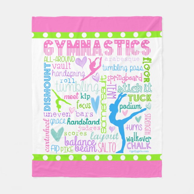 Pastellgymnastik fasst Typografie ab Fleecedecke (Vorderseite)