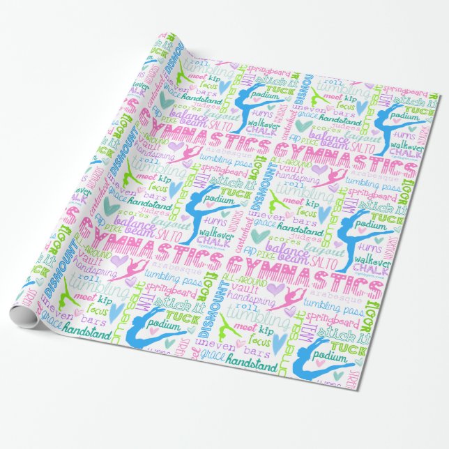 Pastellgymnastik fasst Typografie ab Geschenkpapier (Ungerollt)